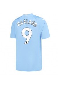 Fotbalové Dres Manchester City Erling Haaland #9 Domácí Oblečení 2023-24 Krátký Rukáv